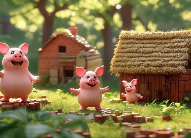 儿童故事动画视频三只小猪（三只小猪盖房子的故事）