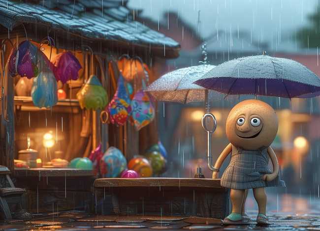 下雨天卖伞的故事 - 绘本《章鱼先生卖雨伞》