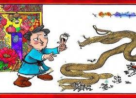 寓言故事手抄报画蛇添足；中华成语故事手抄报