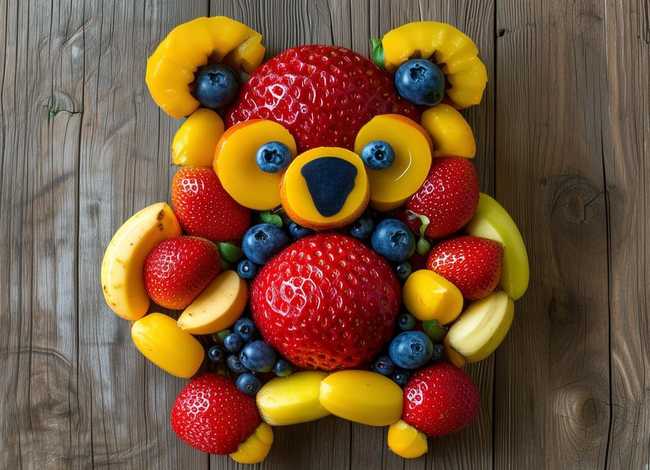 小熊水果图片;用水果可以摆出什么什么漂亮的造型 小熊水果图片;用水果可以摆出什么什么漂亮的造型