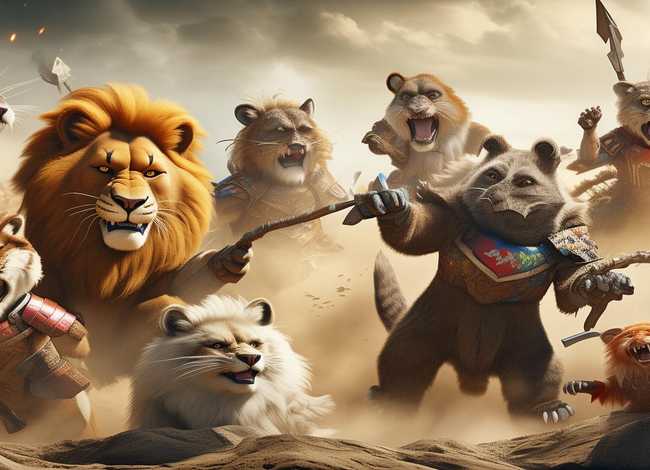 打仗儿童版动画片 有一个动画片讲的是各种动物,但这些动物都会变身打仗