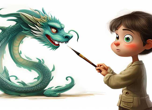 儿童成语故事画龙点睛简笔画 画龙点睛的成语故事