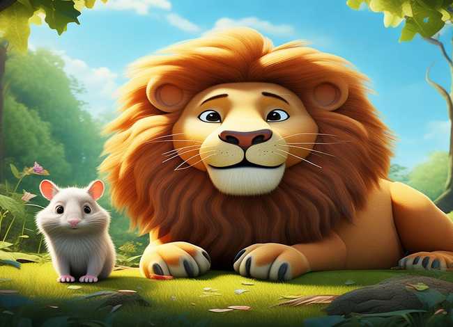 英语幼儿童话故事0--3岁、经典英文童话故事  《The lion and the Mouse》狮子和小老鼠