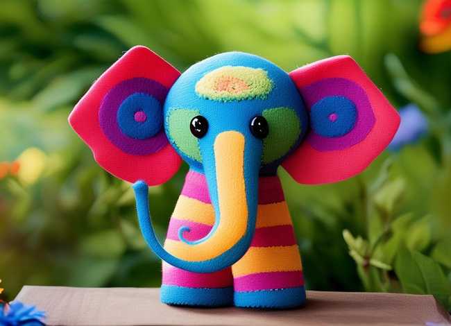 儿童故事创作手工作品 - 花格子大象手工制作
