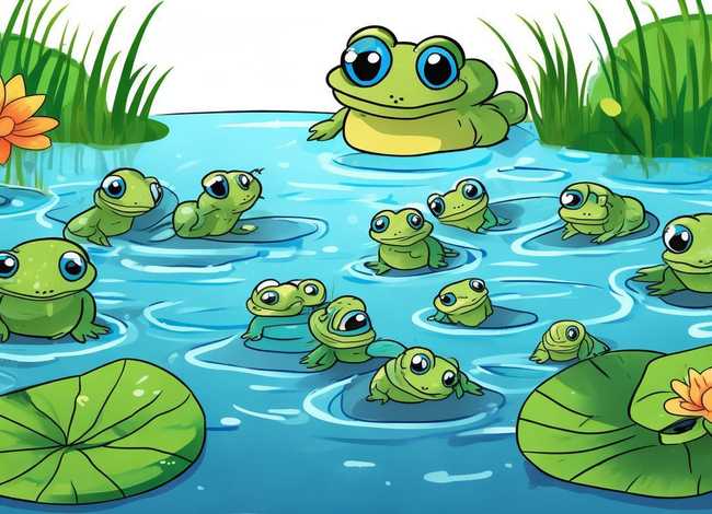 故事小场景简笔画彩色，怎么画小蝌蚪找妈妈的简笔画