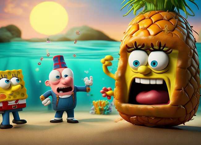 海绵宝宝儿童故事画；海绵宝宝痞老板故事