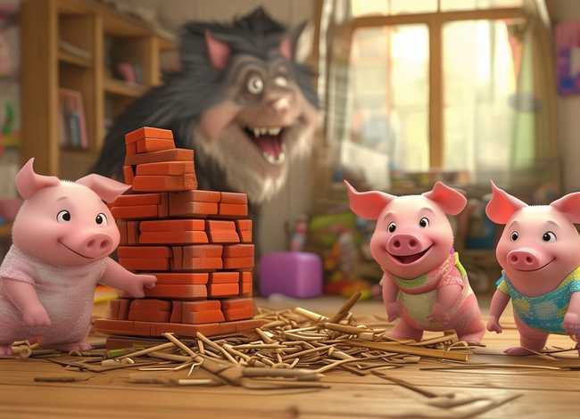 幼儿双语故事视频（中英双语儿童故事-The Three Little Pigs 三只小猪）