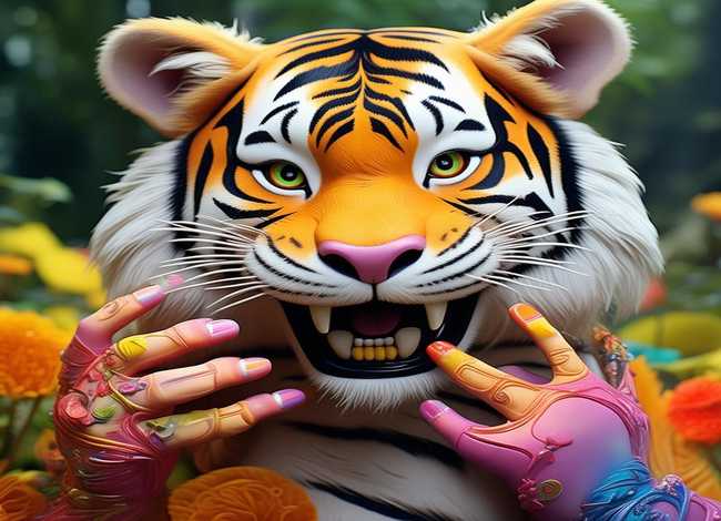 豹卡通绘画、双手可以画成什么