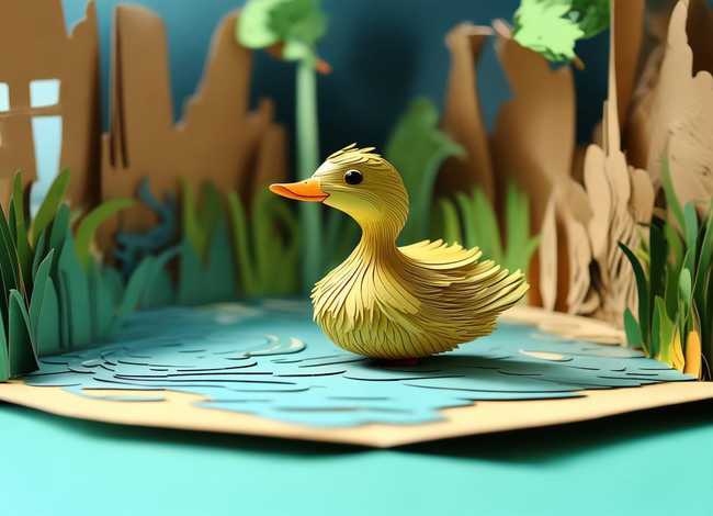 卡纸绘本制作故事立体 丑小鸭故事立体画手工制作