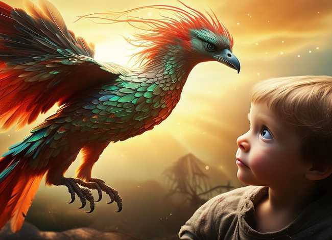凤凰鸟的儿童故事 - 上古神兽凤凰的神话传说故事