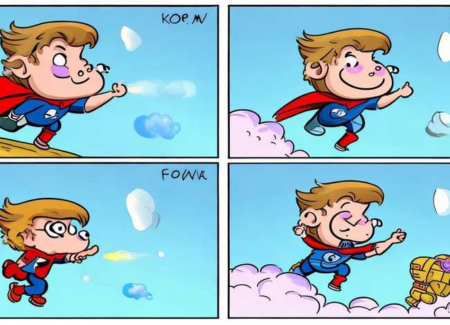 儿童四格漫画小故事搞笑；小吹超人故事介绍