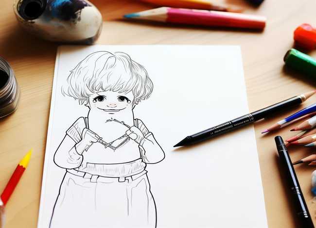 儿童黑白线稿插画，黑白针管笔插画作者-手绘插画如何画需要什么材料