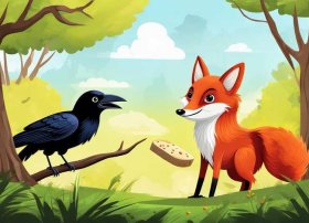 儿童故事ppt免费下载；部编版一年级语文《狐狸和乌鸦》ppt