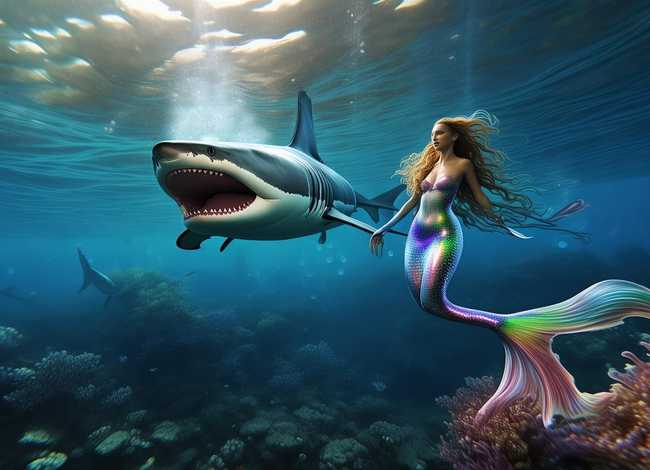 美人鱼大鲨鱼的故事；世界上正的有美人鱼么(要有相关数据)