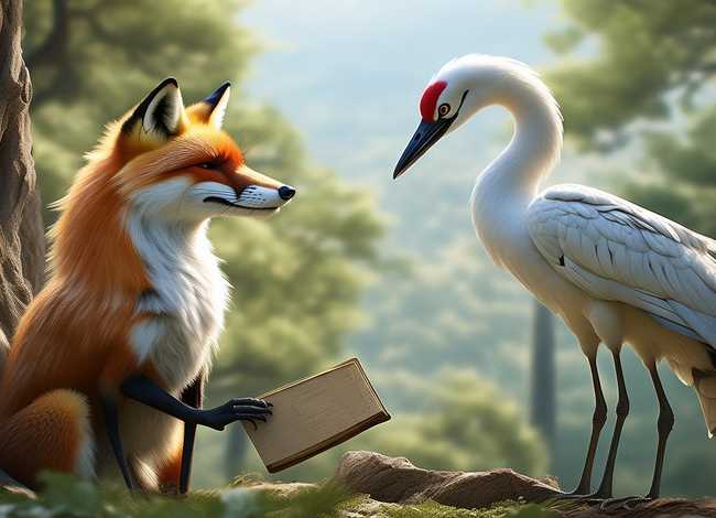 韩国故事儿童绘本、狐狸和仙鹤的故事告诉我们什么道理