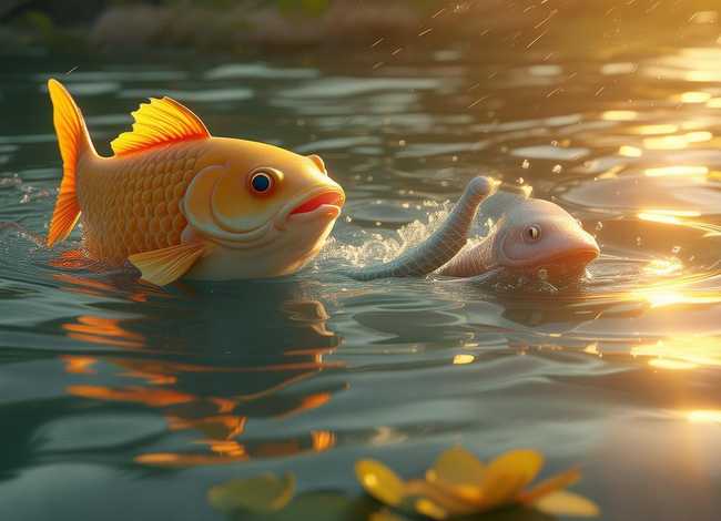 小鲤鱼的寓言故事（小泥鳅和小鲤鱼）