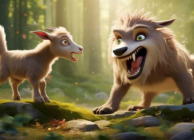 儿童故事大灰狼和小山羊故事，小山羊智斗大灰狼儿童故事