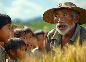 小朋友讲悯农的故事；把古诗《悯农》改写成一个小故事