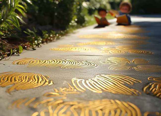 注音小故事、铺满金色巴掌的水泥道带拼音课文