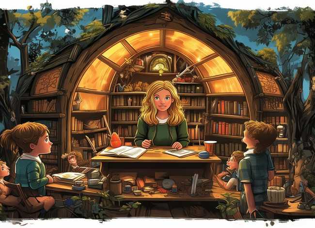 英文绘本插画手绘、树屋插画-人物JK罗琳告诉你如何把孩子培养成写作界的高手