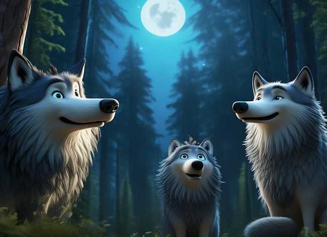 儿童故事三只狼的故事（大灰狼的故事）
