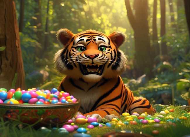 老虎吃糖故事在线听、没有牙齿的大老故事内容