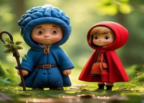 小红帽故事简约版 - 在lofter上,脑叶蓝袍牧童和小红帽的形象设定是怎样的