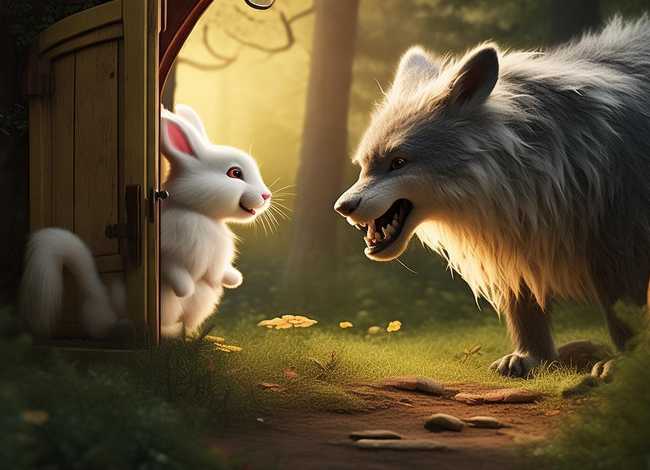 儿童故事敲门，童话故事-大灰狼和小白兔的故事