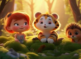 草莓小孩故事，刺猬和老虎 儿童睡前童话小故事 儿童文学讲故事