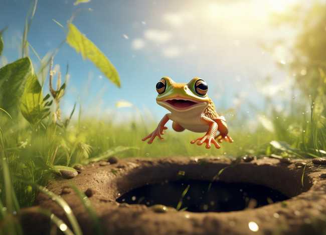 儿童故事井底之蛙的故事，民间童话故事之跳出井底的蛙