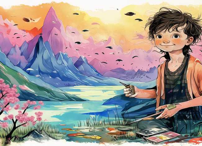 儿童涂鸦七律（七律.咏墨）