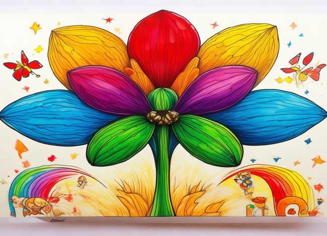 儿童故事七色花封面简单手抄报简单 - 有谁知道七色花手抄报的内容是什么啊