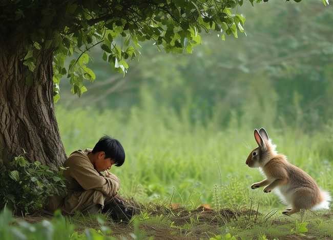 儿童故事守株待兔的故事 - 儿童成语故事 守株待兔的故事