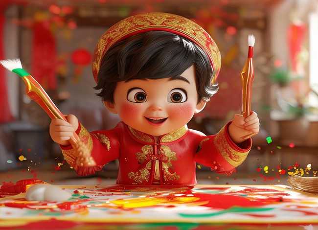 儿童图片大全免费；儿童春节绘画优秀作品图片精美