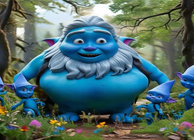 儿童图画故事3-6岁；蓝精灵图画故事书-精灵村的巨人内容简介