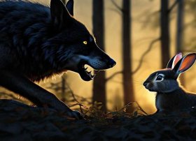 狼跟兔子的故事；狼吃兔子的故事