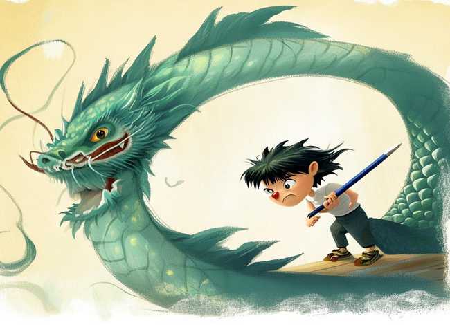 儿童成语故事画龙点睛简笔画 画龙点睛的成语故事