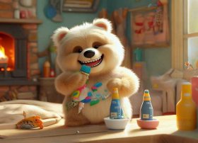 小熊刷牙故事完整版；小熊要刷牙作文250字