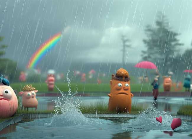 表情故事、求qq表情雨天小故事