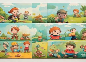 儿童故事连环画6幅图作品、五年级连环画6张故事画