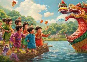 关于赛龙舟的幼儿故事；幼儿语文-端午节的来由之正史和民间传说