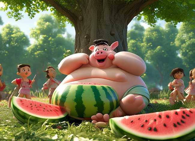 猪八戒吃西瓜儿童故事完整版；猪八戒吃西瓜的故事