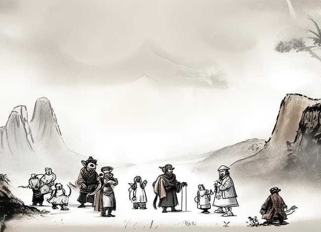 黑白故事图片，西游记黑白插画-找一本水墨风格的有关西游记的黑白漫画