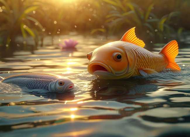 小鲤鱼的寓言故事（小泥鳅和小鲤鱼）