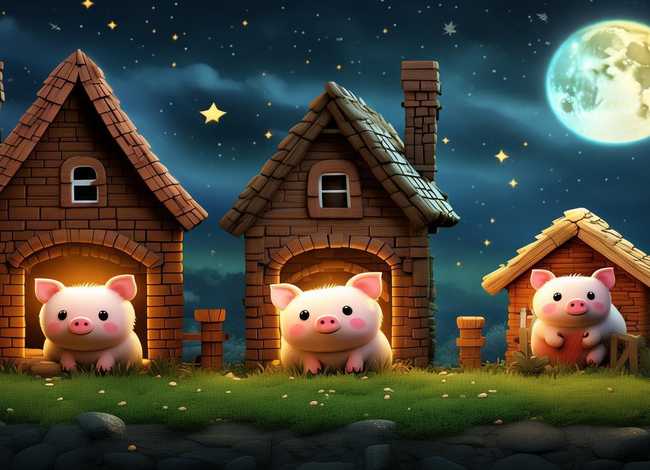 房子睡前故事、三只小猪盖房子的睡前故事