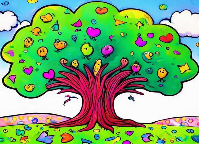 鸟树儿童画；儿童画一棵树怎么画