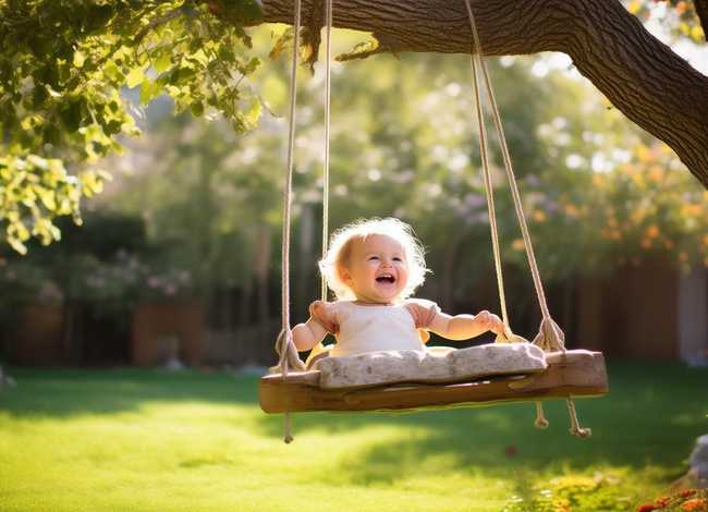 儿童荡秋千图片 自制儿童秋千的方法