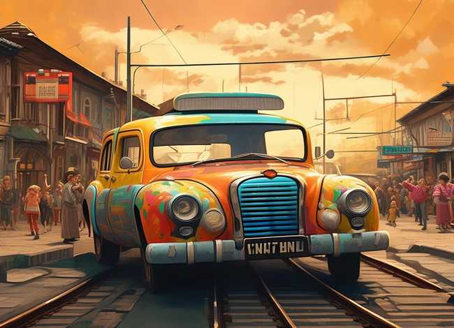 出租车绘本 - 绘本精读《Down by the station》