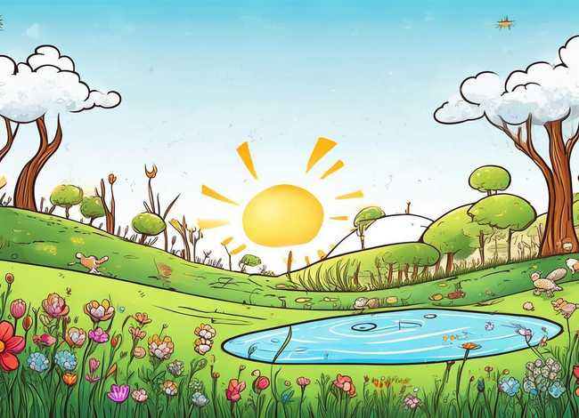 儿童描绘春天的图画 2020春天的景色画背景图片_春天的景色儿童画简笔画图片