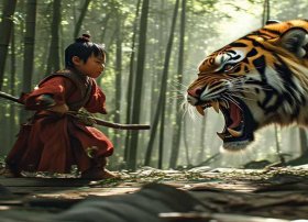 儿童版的武松打虎、中国经典民间儿童历史故事-《武松打虎》